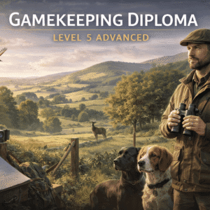 Gamekeeping Diploma Level 5 showing a professional gamekeeper managing wildlife and land on a countryside estate