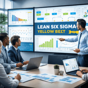 Lean Six Sigma Yellow Belt training showing professionals using quality tools to analyse and improve business processes