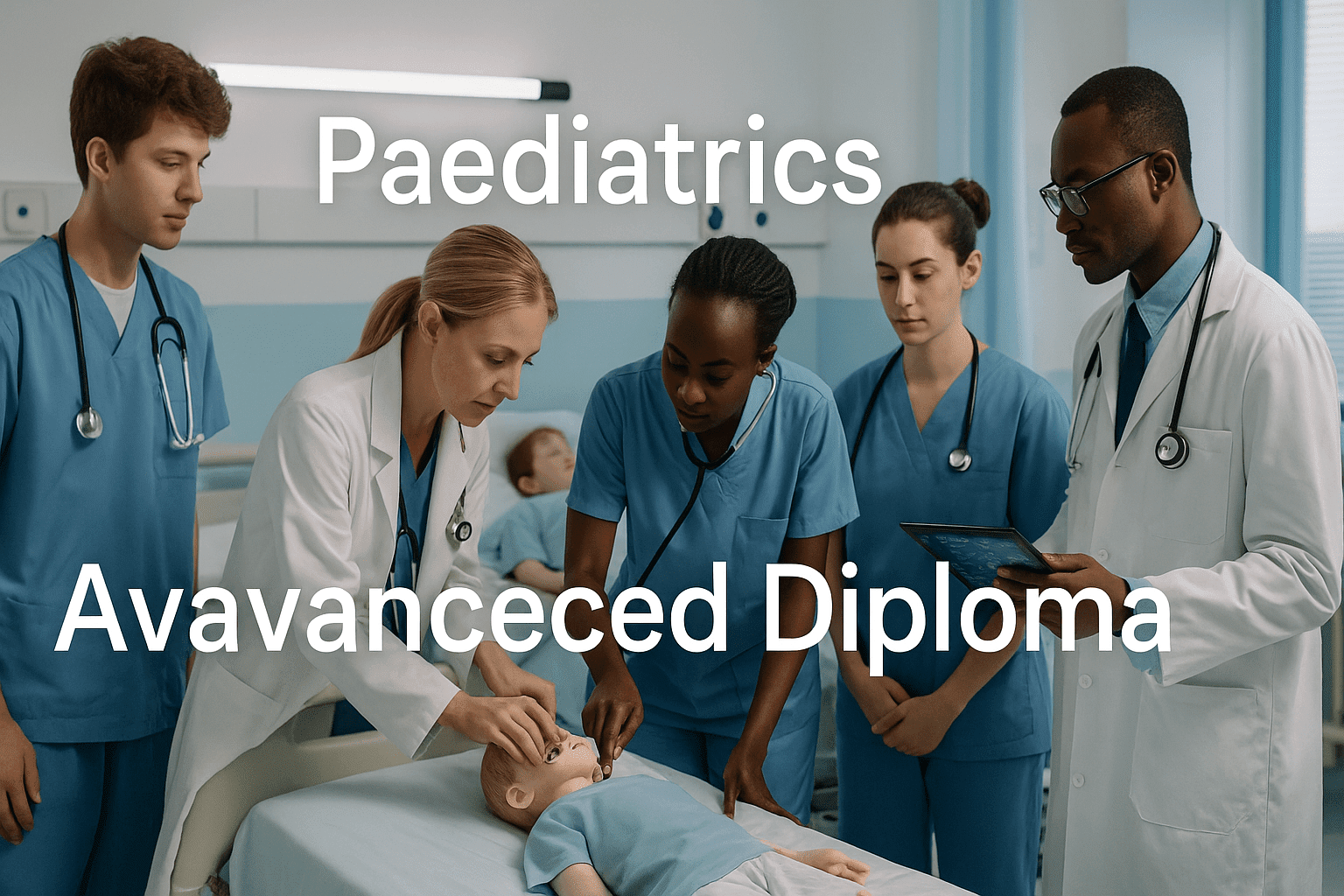 students learning paediatrics advanced diploma in a UK hospital classroom