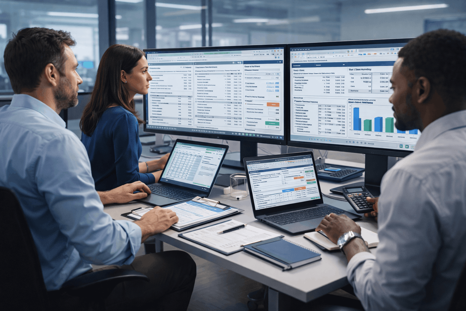 AAT Level 3 Diploma training showing advanced accounting work with financial statements, spreadsheets, and VAT calculations
