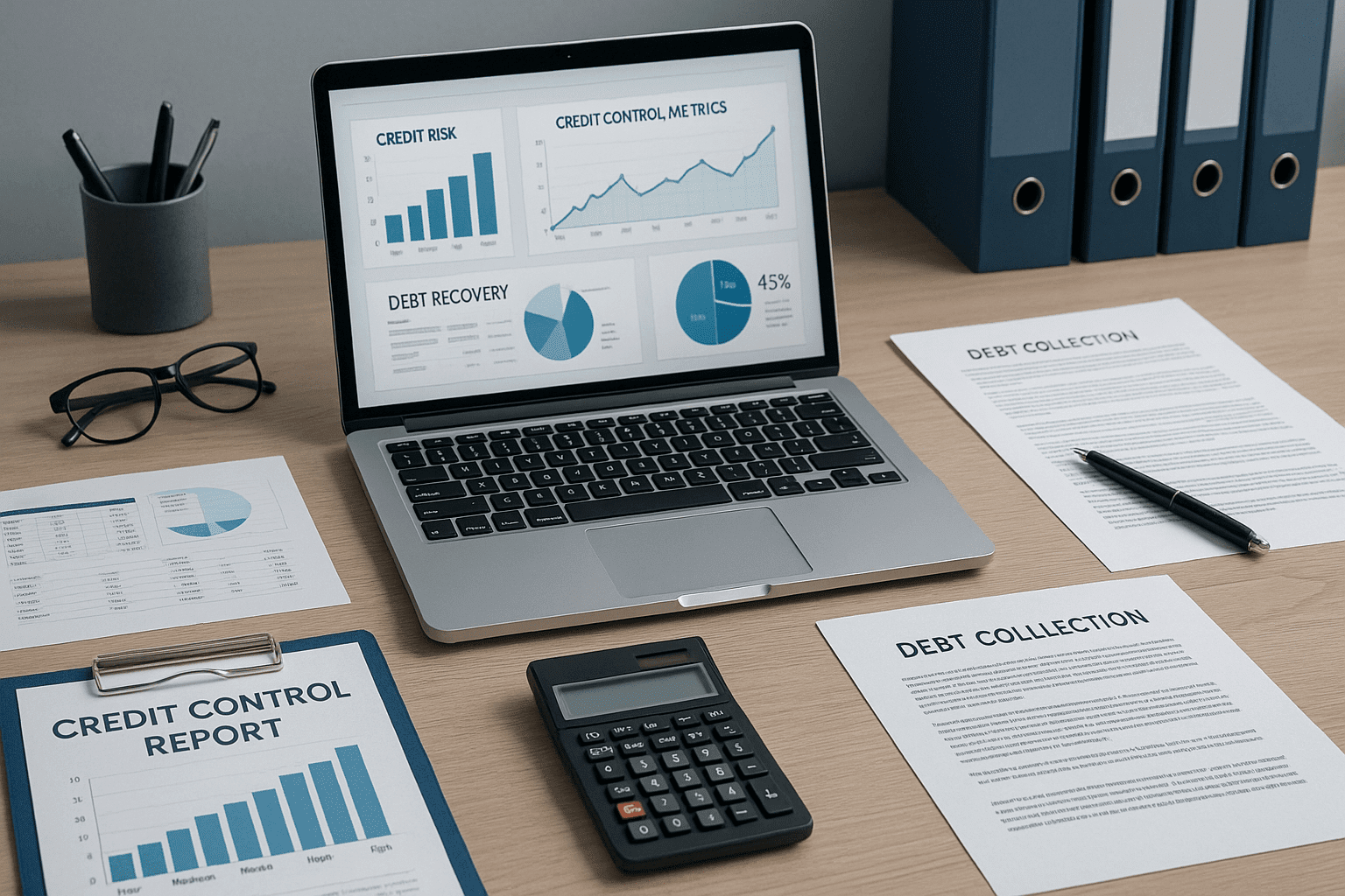 credit control diploma level 7 workspace with financial tools, reports and credit risk charts