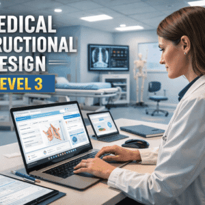Medical educator using digital tools for medical instructional design training