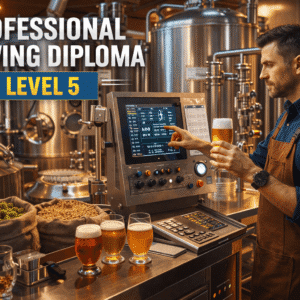 Brewer monitoring tanks for professional brewing diploma training