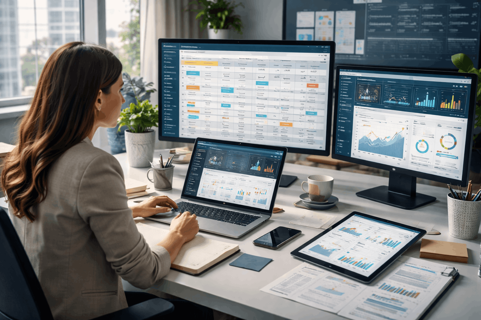 Web content manager planning digital content, SEO, and analytics dashboards for a web content manager diploma course.