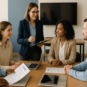 Students improving resumes and interview skills during a UK career workshop.