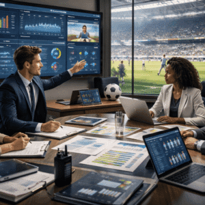 Sports Management Diploma Level 8 showcasing sports leadership, event management, analytics, finance, and global sports governance