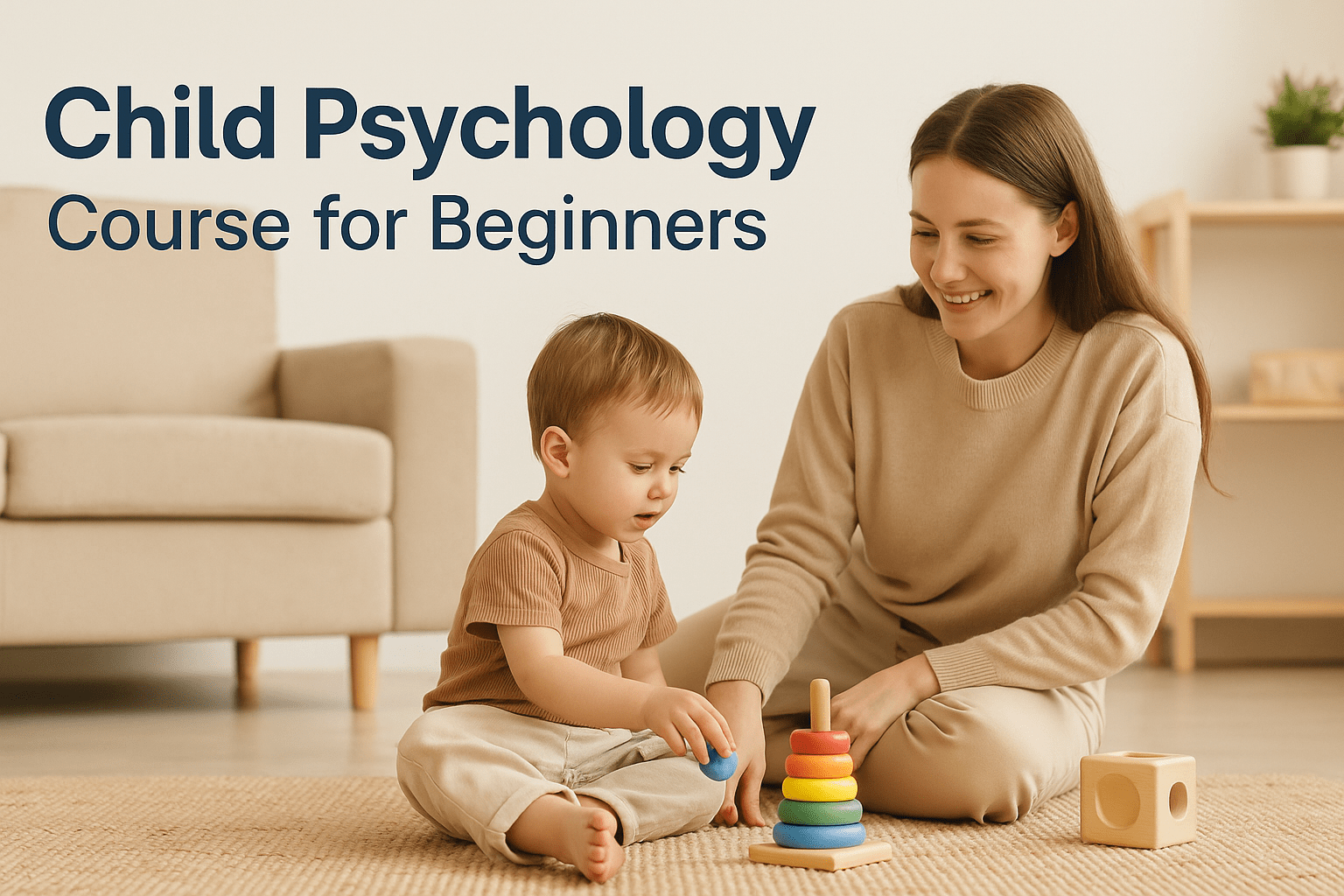 Child psychology course cover showing a parent and child interacting during early learning.