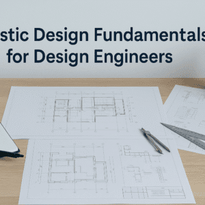 UK-style engineering desk showing structural drawings, reinforcement diagrams and notes for learning plastic design fundamentals.
